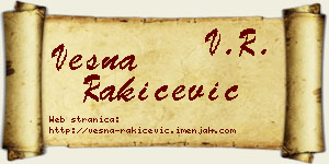 Vesna Rakićević vizit kartica